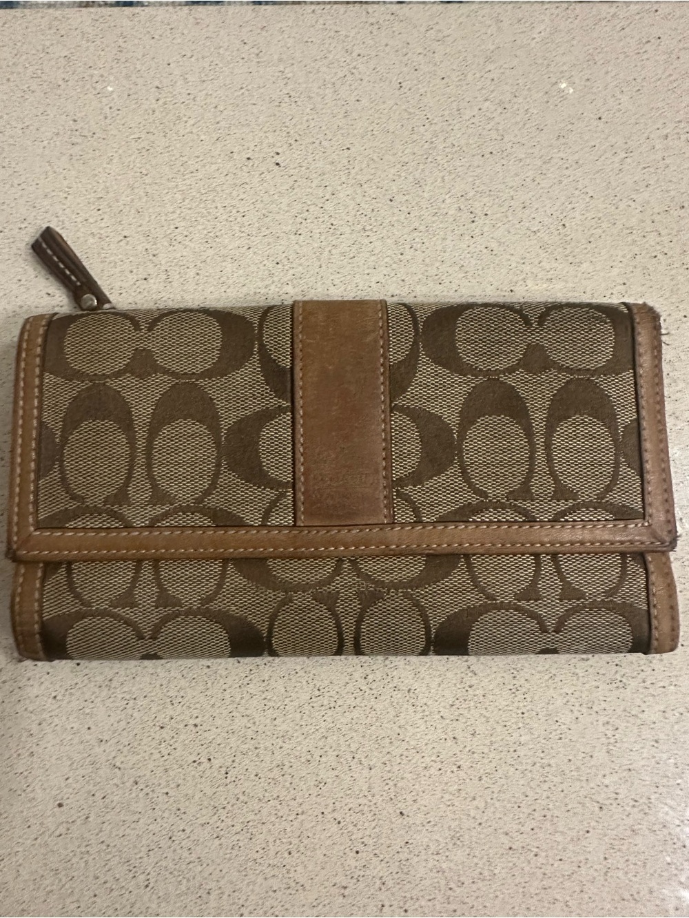 Coach Signature C Long Wallet – Brown/Tan